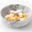 Candy Dish, Marble Candy Bowl for Office Desk, Hard Candy Dispenser Servers, Entry Way Table Home Decor, Nut Dish (White&Grey, 5.9 INCH)