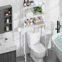 Kitsure Over The Toilet Storage Cabinet, Sturdy Bathroom Organizer, Easy Assembly, 3-Tier Shelf (61" H), Space Saving Storage for Small Bathroom, Heavy Duty Metal Frame, White