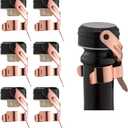 WOTOR Champagne&Wine Bottle Stoppers Stainless Steel with Food Grade Silicone, Leak Proof Keep Fresh Reusable Saver, Cork Suitable for Wine, Champagne, Cava, Prosecco and Sparkling (6 Pack Rosegold