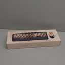 HotFox Wireless Keyboard and Mouse Combo, Full-Size Retro Typewriter Keyboard with Round Keycaps, Ergonomic Design for Windows PC, Home and Office Use -Red