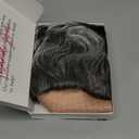 Old Man Costume Wig and Glasses Bald Cap Curly Synthetic Hair Wigs for Mens Cosplay Halloween Party (Grey Mixed White)