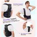 QFE Back Brace Posture Corrector for Women and Men Adjustable Full Support Shoulder Straightener Upper Lower Pain Relief Scoliosis Hunchback Breathable Computer and Daily Comfy Correction Black XX-Large (Black, XXL)