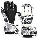 Lorpect Ski Gloves, Snow Gloves, Touchscreen Snowboard Glove, Winter Warm Glove for Cold Weather Size S White