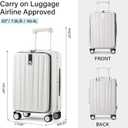 Hanke 20 Inch Carry On Luggage Hard Shell Suitcases with Wheels Luggage Suitcase Travel Luggage for Women Men Rolling Luggage Bags for Business Trip Weekender-Ivory white