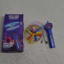 Glow in The Dark Flying Disc Launcher Toys,Rechargeable Spinning Flyer Fidget Toy for Kid & Adults,Interactive Cat Fetch KU Flying Shooter with 6 Spinners for Endless Fun (Blue)