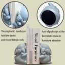 HINUGO Cute Elephant Bookends Decoration, Book Ends for Heavy Books, Book Holders for Shelves in Home Office Childrens Rooms Desk Bookshelf, Great Christmas Birthday Gift