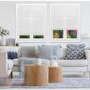 Redi Shade No Tools Easy Lift Trim-at-Home Cordless Pleated Light Filtering Fabric Shade White, 36" W x 64" L, (Fits windows 19"- 36")