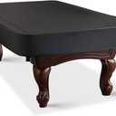 Waterproof Pool Table Cover, Heavy Duty Leatherette Billiard Table Cover for Pool Table, Tearproof &Dustproof Protector with Elastic Edges 8FT/Black Fitted