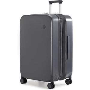 mixi 26 Inch Large Expandable Checked Luggage Suitcase with Spinner Wheels, Hardside Rolling Travel Suitcase PC with TSA Lock, Rock Gray, 26 Inch EXT