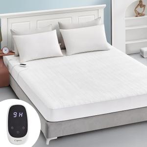 Heated Mattress Pad Full Size Electric Mattress Bed Warmer 9 Heat Settings, 1-12 Hours Auto Off, Memory Function Deep Pocket, Fast Heating, Machine Washable Full 54 * 75 (White)