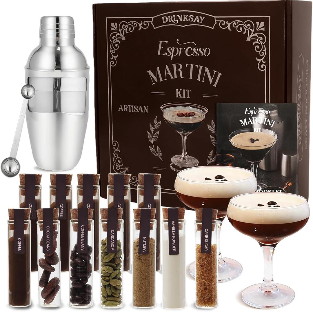 Espresso Martini Gifts  Complete Espresso Martini Kit Maker Set with Premium Coffee Mix & 6 Natural Botanicals, Cocktail Kit, Gifts for Women, Birthday Gifts for Women, Sister, Her