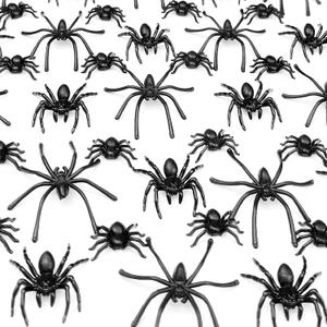 VOVEA Realistic Halloween Plastic Spiders 120 PCS, 3 Sizes Fake Spiders Black Halloween Spider Prank Props for Halloween Party Decorations Favors, Halloween Treat Goodie Bags Fillers