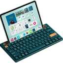 Bluetooth Keyboard with Integrated Stand for iPad & iPhone, 75% Compact Silent 79 Keys, 2 AAA Batteries, Smart Auto-Sleep, for Mult-Device, Laptop, Tablet, Smartphone (Dark Green)