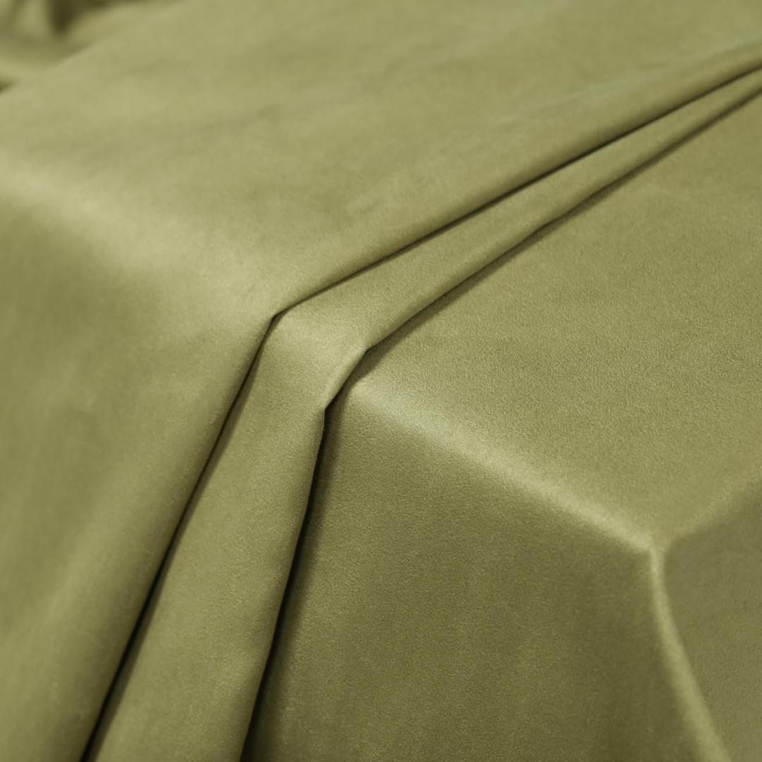 (2 Yards) Medium Weight 2 Way Stretch Microsuede Fabric 160 GSM Plain Weaving Single Side Sueding Cloth for Handbag,Jewelry Package,Upper Surface,Yellow Green
