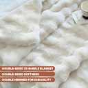 Luxury Double-Sided 3D Bubble Faux Fur Throw Blanket Ultra Plush & Fluffy Cream White Cozy Blanket for Couch, Sofa & Bed | Soft Gift for Women, Birthday, Housewarming, 60" x 80"