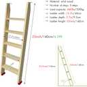 55" Wood Bunk Bed Ladder, Lofted/Dorm/RV Bed Bunkbed Ladders with 4in Extra Wide Steps and Non-Slip Pads, Replacement Wooden Ladder for Motorhome/Camping (Wood Color, 55in /140cm)