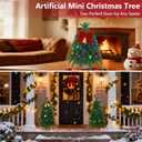 3FT Small Mini Christmas Tree for Tabletop, 1PC Artificial Desktop Christmas Tree with Norfolk Pine Top Design, Small Xmas Tree with Burlap Base for Table Desk Home Christmas Decor