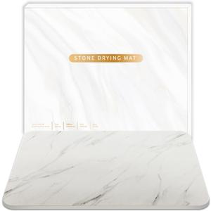 HBlife 23.5" X 15" Quick Drying Stone Bath Mat for Bathroom, Diatomaceous Earth Stone Drying Mat for Kitchen Counter