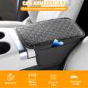Norkmdi Bling Car Center Console Cover, Leather Crystal Rhinestone Vehicle Armrest Cushion Pad with Side Storage Bags, Scratch Resistant Auto Middle Console Protection Mat, Universal Fit (Coffee)