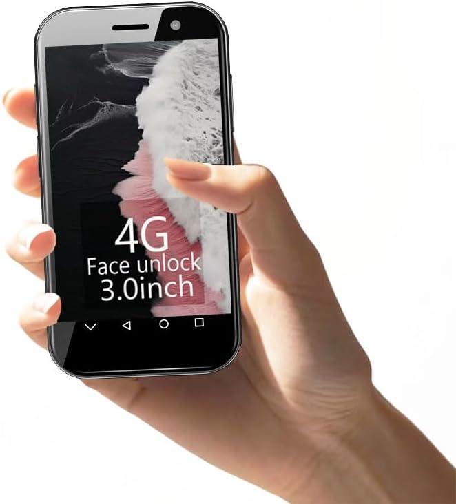 Mini Phone 4G Unlocked Smartphone 3.0" HD Android Face ID Dual Sim Quad Core 2600mAh Kids Mini Premium Child Small Compact Mobile Student Pocket Cellphone, 3+32GB(Cool Black)