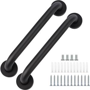 supregear Grab Bars for Bathtubs and Showers 2 Pack, 28 Inch Shower Grab Handrail for Seniors, Black Stainless Steel Safety Wall Handle for Elderly and Handicap