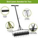 Seeutek 23 Inch Rolling Lawn Aerator - Upgraded Heavy Duty Aerator Lawn Soil Penetrator Spikes w/ 3 Adjustable Height Handles, Manual Aerator Lawn Tool for Garden Yard