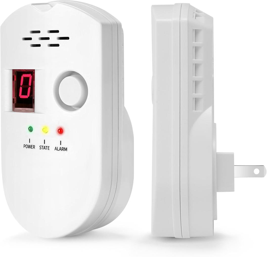 Natural Gas Detector, Plug-in Propane Gas Detector for Home & RV, Gas Leak Detector for LNG, LPG, Methane