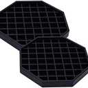 Happy Reunion Drip Trays 6" Coffee Countertop Octagon Drip Tray Black Plastic Coffee Drip Tray With Honeycomb Grid, Pack of 2 (2 Pcs 6")
