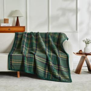 Sophia & William Throw Blanket for Couch Sofa(50x60 Inches) - Reversible Fluffy Soft Blanket, Gifts for Women, Green