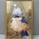 Cute Bird Wall Art, Vintage Animal Wall Decor Painting Rustic Birds on Tree Nature Poster Canvas Prints Picture for Bedroom Living Room Bathroom 16x24 inch Wood Framed