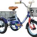 12 inch Trike,Kids Tricycle,Kids Trike,for Ages 3+ Beginner Riders, with Front Rear Basket and Passenger Seat, for Shopping Picnic Outdoor Kids Playground Sports,Multiple Colors (Blue)