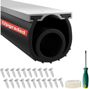 Garage Door Seals Bottom Rubber - Jobon 10 Ft Heavy-Duty Garage Door Weather Stripping Bottom Seal with Pre-drilled Aluminum Track Retainer Kit, Easy Installation for Home & Commercial