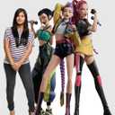 KPop Demon Hunters Huntr/x How Its Done Cardboard Cutout Standee Life Size Character Display for Fans, Parties, or Room Dcor Rumi, Myra, and Zoey Group Cardboard Figure - Officially Licensed