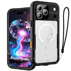 Waterproof Case for iPhone 17 Pro Max, IP68 [6.6FT] Military Full-Body Armor, MagSafe Compatible Shockproof Underwater Protection with Built-in Screen & Camera Cover for Swimming Outdoor Adventures