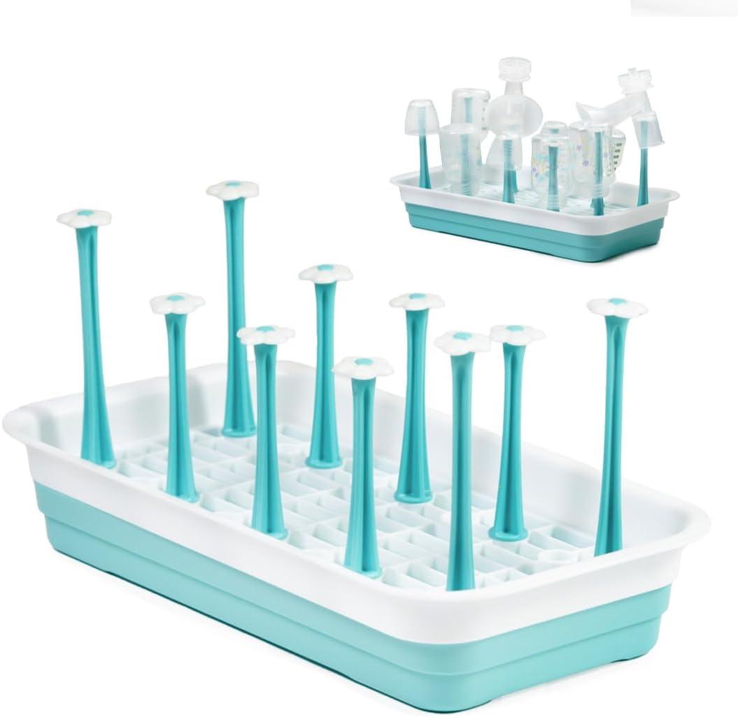 Baby Bottle Drying Rack - Feeding Bottle Holder, Dryer, and Organizer - Efficient Drying for Bottles & Accessories - Space-Saving Drying Rack for Baby Bottles - Baby Bottle Dryer Rack