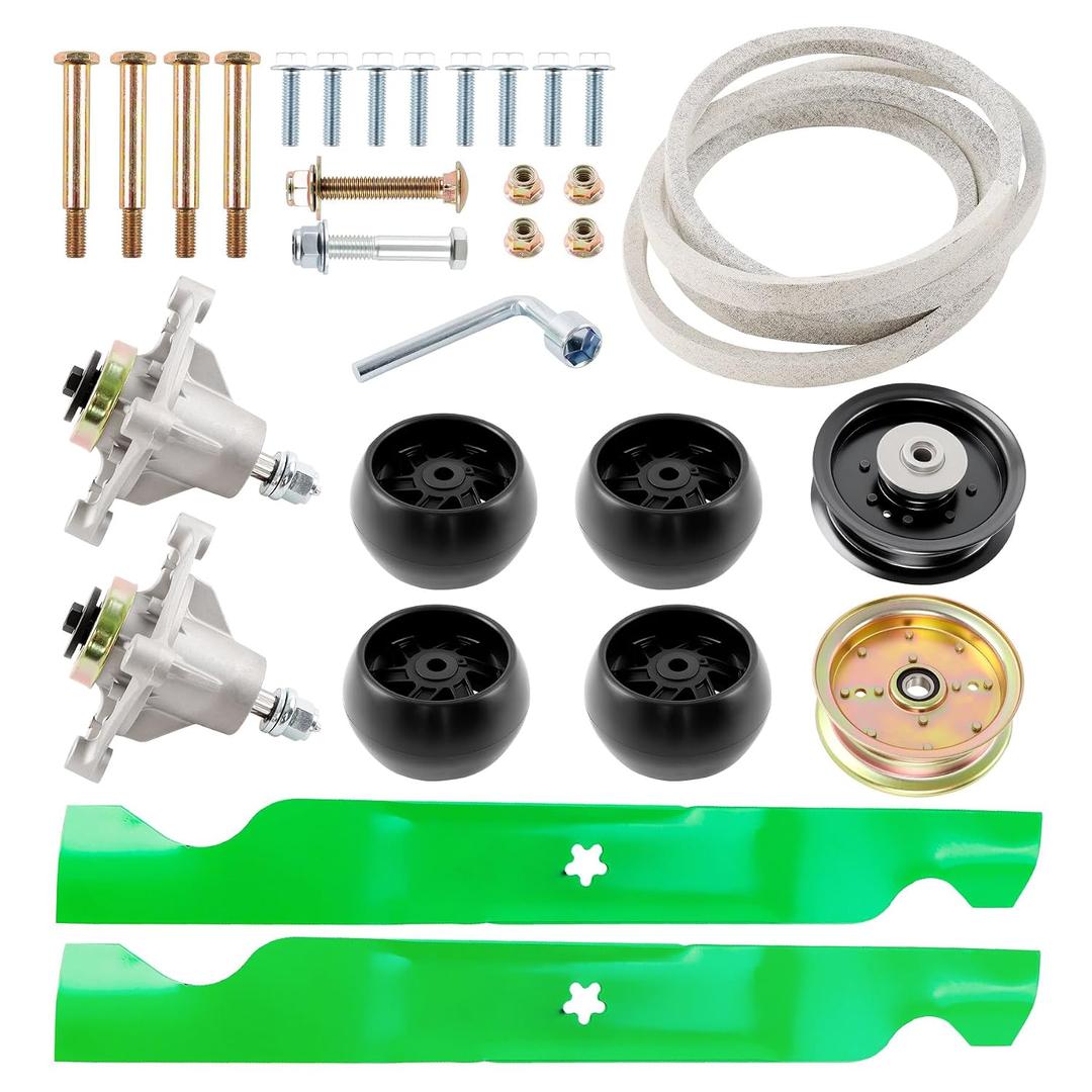 46" Mower Deck Spindle Rebuild Kit Fit for Husqvarna RZ4621 RZ4623 RZ46i Z246 Z246i, Spindle Replaces OEM 532174356 (174356) & 532174358 (174358), Spindles, Blades, Belt & Idler Wheels