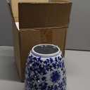 Hollyone Blue and White Porcelain Vase Chinoiserie Floral Vase Large Vintage Tall Blue Ceramic Vase for Home Mantle Shelf Living Room Table Centerpieces Decor, 7 Inch