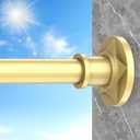 Gold Tension Curtain Rod Extra Long Outdoor Curtain Rod Decorative Shower Curtain Rods 30-100 Inch 8 ft Adjustable 1.1 Inch Diameter Spring Tension Shower Rod for Bathroom No Drilling Never Rust