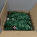 Christmas Garland with Lights, Pre-lit 9ft Christmas Decorations with 50 Warm White LED Lights, Berries, Balls, and Red Flower for Door, Stairs, Railing, Indoor, Outdoor, Battery Operated