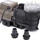CIPU Pool Pump with Timer 2700GPH 115V Powerful Self Priming Above Ground Swimming Pool Pump 0.35HP with Filter Basket Low Noise for Pools Hot Tub Spa Water Circulation