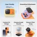 SmallRig Square ND & Black Mist Filter Kit for iPhone 17 Pro Max, Magnetic Lens Filters with Base Mount, Black Mist Diffusion 1/4 Filter/ND2/ND4/ ND8/ND16/ND32, 6 Pack, Silver - 6077