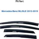 IG Window Visors Fit for 2012-2019 Mercedes-Benz ML350 GLK350 GL450, Out-Channel Rain Guards Vent Wind Deflectors 4PC, Car Accessories for 2012-2019 Mercedes Benz ML/GL Class