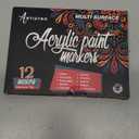 ARTISTRO 12 Acrylic Paint Markers Medium Tip- Easy for All Ages & Levels Acrylic Paint Pens for Fabric, Rocks, Paper, Wood, Canvas, Glass, DIY