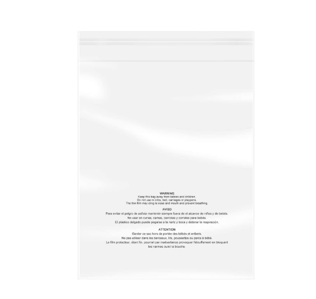 iMailer  100 Count  18" x 24" Clear Plastic Poly Bags with Suffocation Warning Self Seal 1.6 Mil for Clothing, TShirts, PantsResealable Adhesive,Not Strong