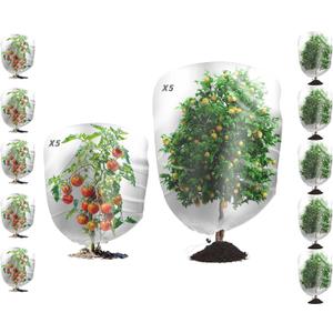 10Pcs Garden Netting Bags with Drawstring Plant Mesh Cover, 2 Size Netting Cover Garden Plant Barrier Netting Protection Bags for Tomato Vegetables Flower Tree Fruit, 2.30 x 3.3ft+3.3X 4.92ft