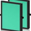 MK04 Air Filter Replacement for Aroeve MK04 MG04JH Air Purifier, 4-in-1 H13 True HEPA High-Efficiency Activated Carbon Filter, Standard Version (2 Pack) (Green - Pet Dander Version)