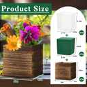 18 Set Square Wood Planter Boxes Vases Rustic Centerpieces,Brown, 4 x 4 x 3.54"