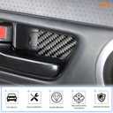Aunginsy Inner Door Handle Bowl Cover Trim Compatible with Toyota Tacoma 2006-2015 Pickup Soft Carbon Fiber Front Rear Door Handle Cup Bowl Panel Scratches Protector Decorative Sticker Accessories