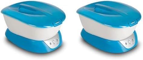 Homedics Paraffin Wax Machine for Hands - Hypoallergenic Hot Wax Hand Therapy Machine to Soothe and Moisturize Hands - Includes 3 Pounds of Wax and 20 Hand Liners (Pack of 2) (Blue)