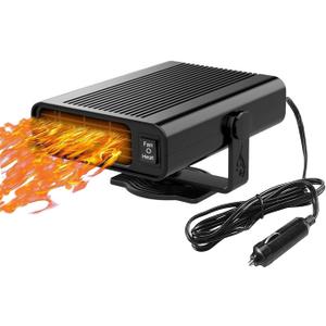 Portable Car Heater, Car Heaters for Vehicle, 150W 12 Volt Heaters, Multi-Functional Car Defroster Windshield Heater, 2 in 1 Fast Heating and Cooling Fan for Car, Truck, SUV
